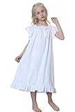PUFSUNJJ Lovely Girls Princess Nightgown Soft Cotton Sleepwear Kids 3-12 Years White