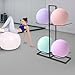 lkoewqzamx Exercise Ball Holder, Wall Mount Stability Ball Storage Rack, Yoga Ball Display Holder, for Gyms, Studios, Home Gyms (4-Balls)