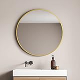 GLSLAND Circle Mirror, Black Round Wall Mirror 30 Inch, Round Vanity Mirror for Bathrooms, Entryways, Living Rooms and Wall Decor
