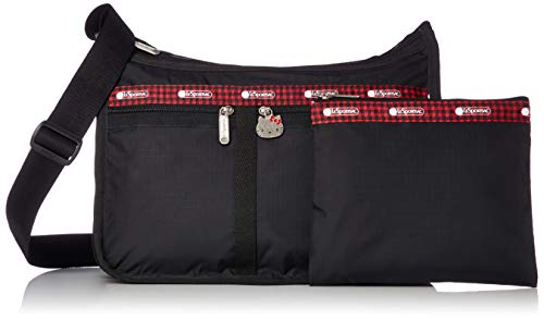 LeSportsac-Hello-Kitty-Favorites-Exclusive-Deluxe-Everyday-Crossbody-Bag-Cosmetic-Bag-Style-7507Color-G653-Red-Embroidered-Hello-Kitty-Lettering-Hello-Kitty-Design-Zipper-Pull