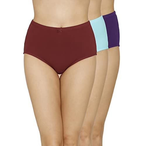 Image of Amante Solid High Rise Full Coverage Full Brief Panties (Pack of 3)