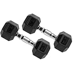 Premium Rubber Encased Hex Dumbbell, Pairs - Image 2