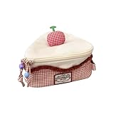 KIEHUA 可愛いチェリーケーキ柄のチェック柄メイクアップバッグ。大容量で持ち運びやすく、旅行、洗面用品、カメラ、収納に最適です。彼女へのプレゼントに最適です。クリスマス、バレンタインデー、七夕にも最適です