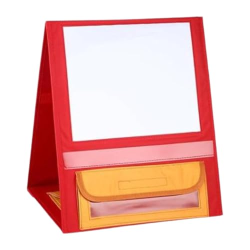 TWTCZOZ Pizarra de Mesa Portátil Plegable con Soporte de Bolsillo y Doble Cara Incluye Estuche para Bolígrafos Fabricada Oxford Adecuada para, Rojo