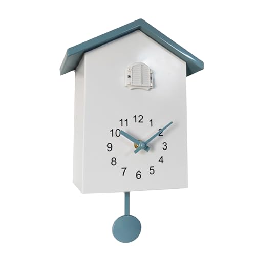 Reloj de cuco reloj de pared moderno reloj de cuco con péndulo, relojes de cuco con función de descanso nocturno, para el hogar sala de estar cocina oficina decoración vintage reloj de cuco (Gris)