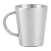 YDDM 300 ML Tasse de café en Acier Inoxydable Tasse de Lait d'eau Jup Double Murs isolée Portable Home Office Tasse de bière de bière avec poignée (Capacity : 300ml, Color : Grey)