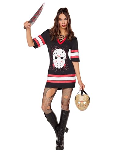 Spirit Halloween Friday the 13th Adult Jason Voorhees Hockey Dress | Officially Licensed | Theatrical Outfit- S