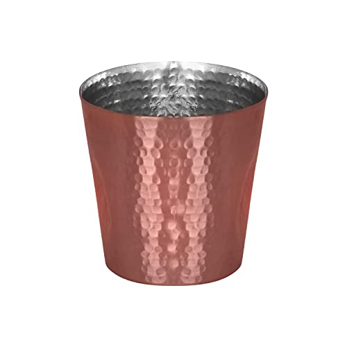 De Kulture Handmade Pure Copper Dimple Glasses Cup Tumbler With Tin Plating Drinkware for Milk Water Ice Coffee Tea Cocktail Beer Sake Whiskey Vodka Rum Tequila, 3.5x 4 (DH) Inches 400 ml