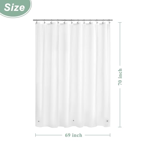 Image of Mrs Awesome Frost Shower Curtain Liner with 3 Magnets, 69x70 Frosted PEVA Shower Liner, Light Weight Plastic Shower Curtain for Bathroom, Waterproof,Frost