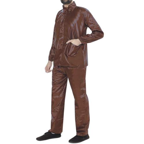 Image of BENAVJI Men's Waterproof Rain Wear Combo | Hooded Raincoat Suit with Pants for Riding, Camping & Travel