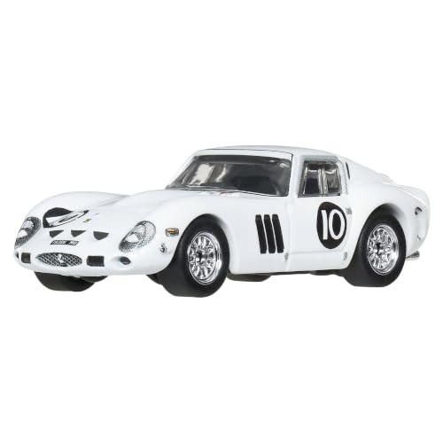 Image of Hot Wheels Premium Car Culture Collectible Toy Car, 1:64 Scale Die-Cast Ferrari 250 GTO, Eurospeed Vehicle with Real Riders Tires