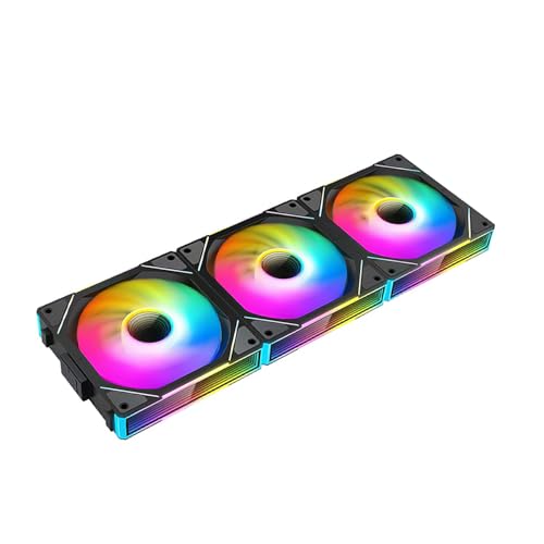 Image of Interstellar V1 120mm PC Case Fans, Triple Pack,Black | Daisy-Chain,Infinity Mirror,2000RPM PWM Case Fans,Reverse