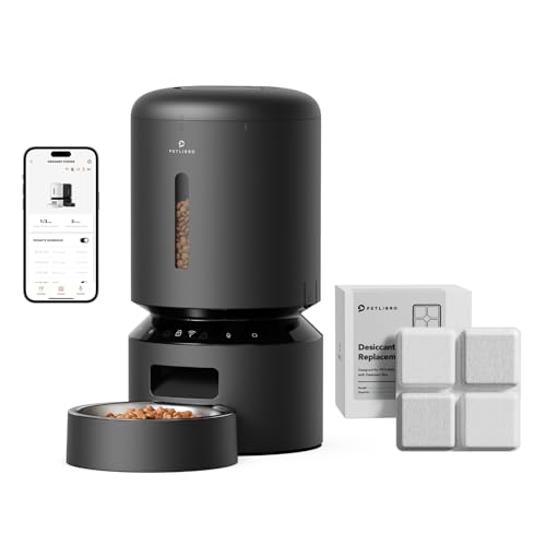 PETLIBRO Automatic Cat Feeder, 5G WiFi Automatic Dog Feeder with Freshness Preservation 5L + 6 Packs Pet Food Desiccant Bag Suitable Model PLAF001, PLAF101, PLAF005, PLAF006, PLAF103, PLAF203