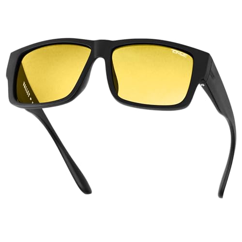Image of TOROE Z87+ Polarized Safety Sunglasses Matte Black TR90 Frame, ANSI Rated Lens