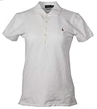 ralph lauren slim fit polo shirts sale  Ralph Lauren Damen Slim Fit Polo - Weiß mit Buntem Logo (S)
