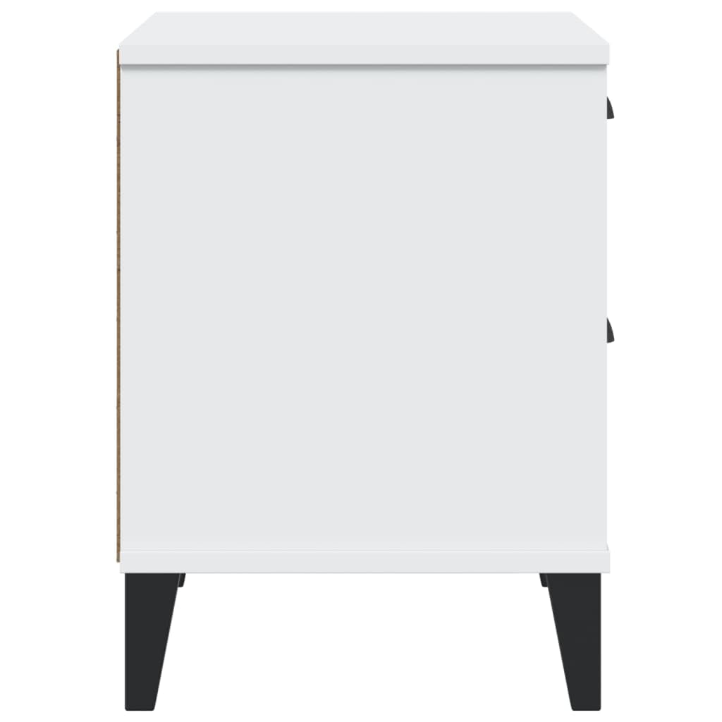 Mesa de Noche Industrial con Amplio Almacenamiento, Diseño Elegante para Dormitorio o Sala de Estar, Material de Madera de Ingeniería Resistente y Fácil de Limpiar