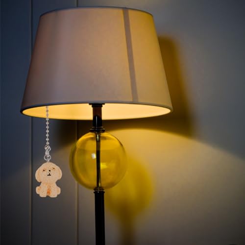 Image of DICOSMETIC 4Pcs Light Pull Chain Ceiling Fan Pull Chain Extension Stainless Steel Ball Chains Pulls Chains Ornaments Opaque Resin 3D Dog Fan Beaded Ball Fans for Wall Lighting Lamp Home Decor
