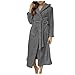 AFFGEQA Bademantel Damen Kapuze Pyjama Ohren Plüsch Nachthemd Home Service Teddy Fleece Jumpsuit Schlafanzug Lang Hausanzug Einteiler Schlafoverall