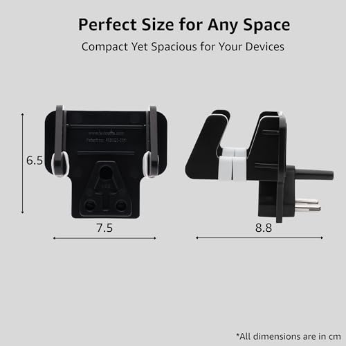 Image of Leo Universal Mobile Holder & Wall Socket Charging Stand | Anti-Slip ABS Mobile Stand for Smartphones & Tablets | Portable Multi Phone Holder for Home, Office & Travel