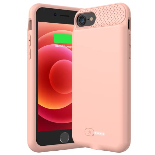 Bopps Battery Case For Iphone 8/7/6S/6/Se/Se 2022, Powerful 6000Mah Ultra Slim Iphone Charging Case 360°Protection Rechargeable Extended Battery Pack Charger Case For Iphone 8/7/6S/6/Se-4.7" Pink #TOP10