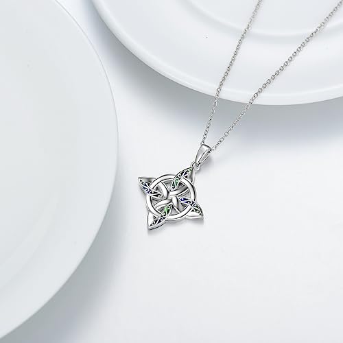 YAFEINI Celtic Knot Necklace Sterling Silver Witches Knot Pendant Necklace Irish Jewelry Gifts For Women3