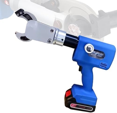 Battery-Powered Hydraulic Cable Cutter Tool, Electric Cutting for Cu/Al & Armored Wire, Includes 2 Removable Batteries, Cuts Up to Φ30mm, Heavy-Duty, Portable Design