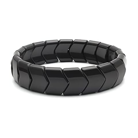 Power Ionics Black Tourmaline Bracelet Adjustable Beaded Bracelets for Men Power Bracelet Healing Bracelets for Women bead bracelet, 7-8.5 inches High Elastic Size Cover