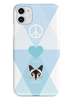Inspired Cases - Compatible with iPhone 12 Case - 3D Textured Protective Phone Case for Apple iPhone 12 - Peace, Love & Siamese Cats