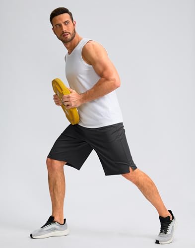 G Gradual Men's Athletic Shorts with Pockets 11" Long Basketball Shorts Lightweight Quick Dry Gym Workout Shorts for Men(Black,L) - Image 6