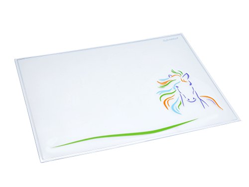 Chemin de 43615 DURELLA Emotion Sous-main Motif cheval multicolore, 40 x 53 cm, transparent Sous-main transparente avec motif