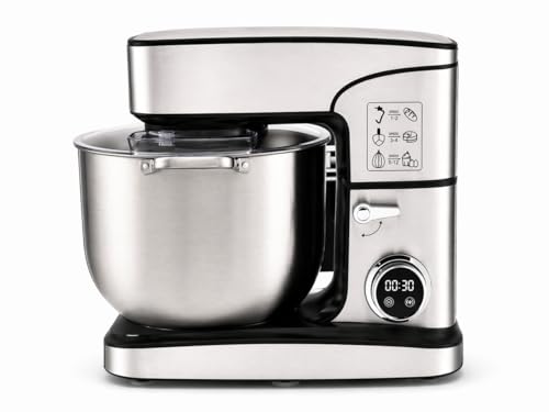 Batidora Amasadora Profesional 2800W, 16L, Robot de Cocina Multifunción con Bol de Acero Inoxidable, 6 Velocidades, Pantalla Digital, Accesorios para Amasar, Mezclar y Batir
