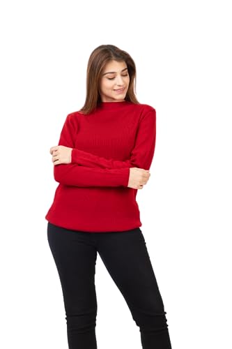 Image of TWENTY ME Winter Wear Casual Solid Acrylic Soft & Warm High Neck Skivvy for Women's