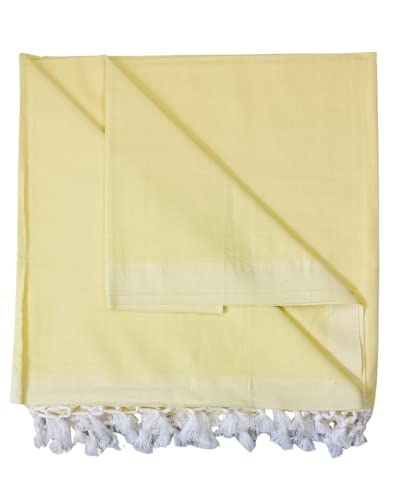 Image of Arvore Bunkaar Pure Handloom 100% Soft Desi Bamboo Viscose Soft Bhagalpuri Andi Chadar /Summer Blanket /Khes /Top Sheet /AC Blanket /Odhne wali Chadar (Lemon Yellow, Plain, 1, Bhagalpuri Chadar)