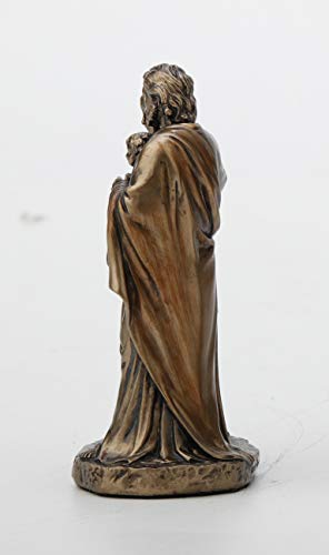 Veronese Design 3 3/8 Inch Holy Family Cast Resin Hand Painted Antique Bronze Finish Statue Home Decor