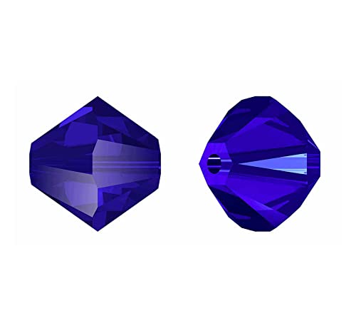 40x Preciosa Bohemian Crystal Beads 4 mm Double Cone Czech Glass Cut Beads Glass Beads Bicone Beads (Cobalt Blue) - Image 3