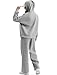 XIEERDUO Womens 2 Piece Outfits Lounge Sets for Women 2024 Womens Grey Sweatsuit Plus Size Hoodies Sweatpants Set with Pockets Matching Sets XL