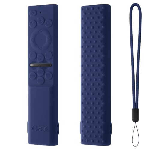 Image of Oboe Silicone Tv Remote Cover Compatible with Samsung Smart Tv Remote 2026 Model BN59-01498A Key Cover Case with Lanyard (B-Dark Blue) REMOT E NOT Included