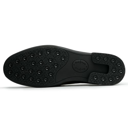 Image of Men's Loafers Casual Leather Slip-On Oxfords Driving Shoes Dress Soft Comfortable & Light-Weight Black