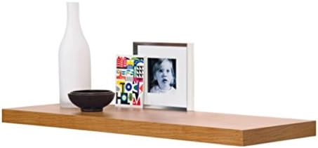 Invero 80cm Floating Wooden Wall Mounted Shelves Rustic Oak Effect Thick Hard Wood - Hanging Shelves For Storage Home Bathroom Bedroom Kitchen Office Living Room Decor Photo Basket Boxes Accessories