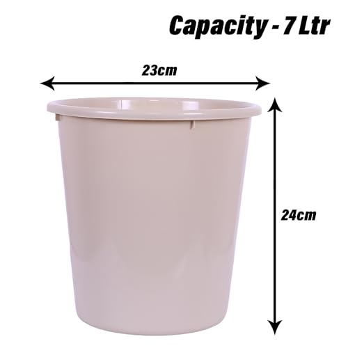 Image of Kuber Industries Plastic Garbage Dustbin | Dustbin For Kitchen & Bathroom | 7 LTR | 066 | Pack of 2 | Multi