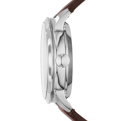 Fossil Men's Townsman Automatic Stainless Steel and Leather Two-Hand Skeleton Watch