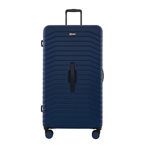 Image of Wrangler Trunk Spinner Suitcase Set, Poseidon Blue, 2 Luggage & 2 Packing Cubes