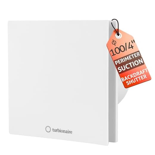 Turbionaire Arte 100 SW Bad Ventilator 100mm Weiß für die Evakuierung Standard für Bad, Küche, Rücklaufsperre, Schutzart IPX4 gegen Wasserspritzer