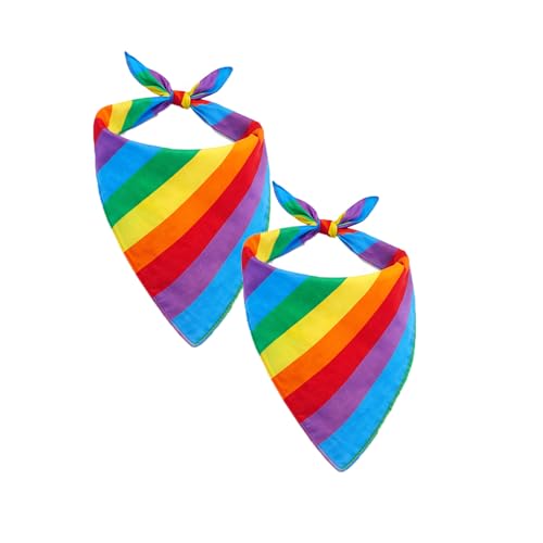 Elantales 2Pack Rainbow Bandanas Gay Pride LGBTQ Bandana Headband for Party and Daily Wear Pride Festival Accessories