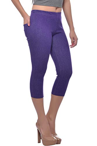 Image of Frenchtrendz Women's Cotton Modal Spandex Stretchable Slim Fit Jegging Capris