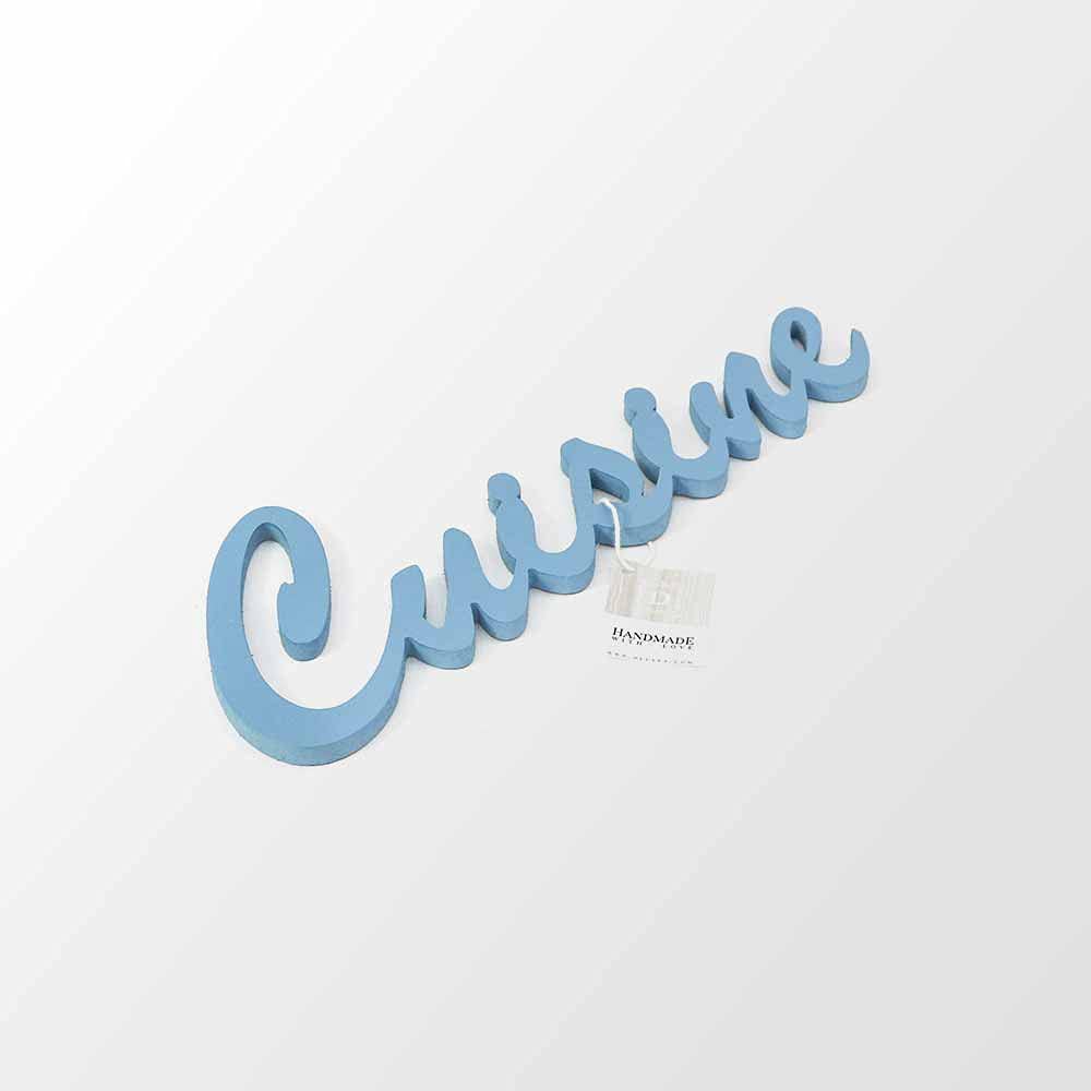 Declea Decorazione Murale in Legno frase Cuisine - Decorazione da appendere alla parete per cucina salotto camera da letto - Complemento di arredo per decorazione casa feste eventi