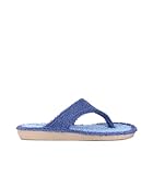 Cabrera Zapatillas de casa dedo Tipo Chancla, Tejido Rizo, Suela Beige, Uso en Casa (AZUL, ESTANDAR, Sistema tallas calzado EU, Adulto, Mujer, Números, mediano, 37)