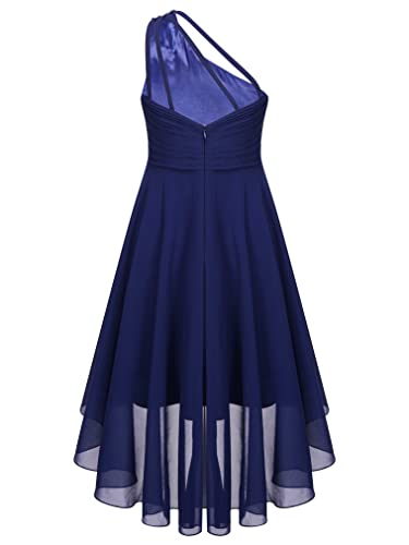 FEESHOW One Shoulder Flower Girl Junior Bridesmaid Long Dress for Wedding Party Prom Ball Gown2