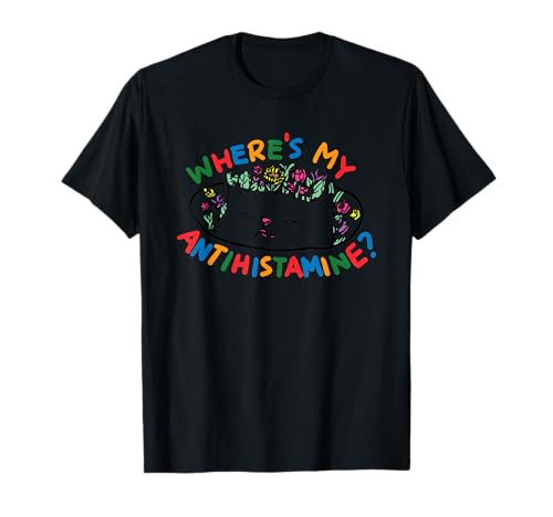 Lazy Cat Where's My Antihistamine Men Women T-Shirt