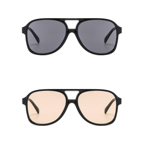 Image of Vintage Aviator Sunglasses for Women Men 70s Glasses Retro Oversized Yellow Lens Shades